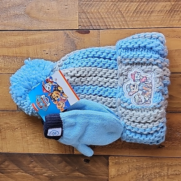 Paw Patrol Licensed Toddler Knit Beanie Hat & Mitten Set - Picture 1 of 8